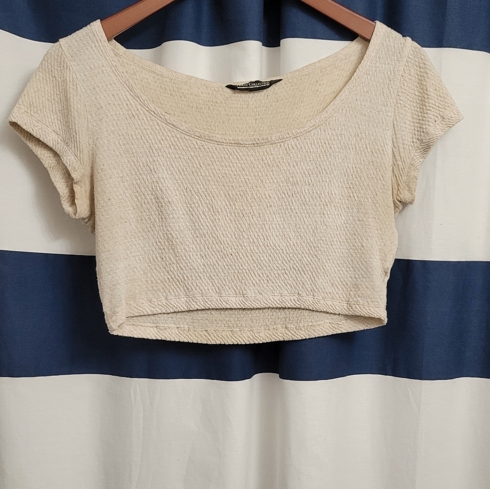 Vintage 1990s Guess Cream Crop Top | Size Medium